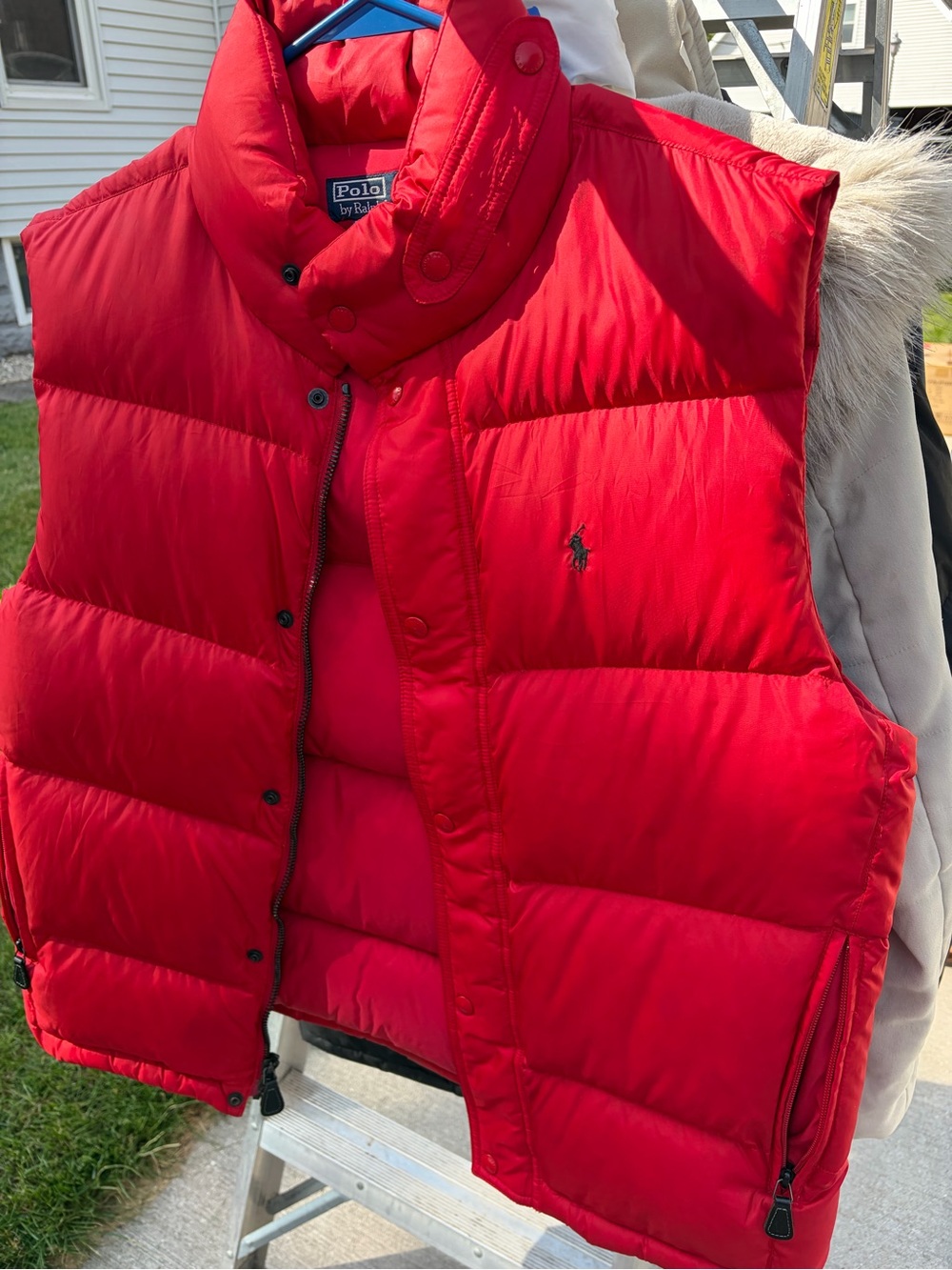 Polo by Ralph Lauren Bright Red Quilted Puffer Vest